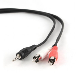Kabel GEMBIRD CCA-458-2.5M (2x Cinch M - Mini Jack M; 2 5m; kolor czarny)'