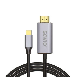 SAVIO KABEL USB-C DO HDMI 2.0B  1M  SREBRNO-CZARNY'