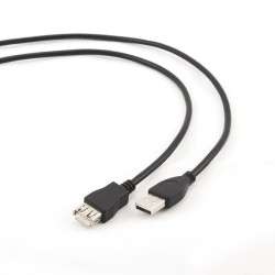 Kabel GEMBIRD CCF-USB2-AMAF-10 (USB 2.0 typu A F - USB 2.0 typu A M; 3m; kolor czarny)'