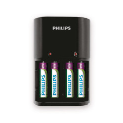 Ładowarka akumulatorów typu AA i AAA Philips SCB1450NB/12 + 4 akumulatory AAA 800 mAh'