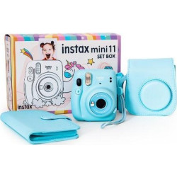 Aparat fotograficzny - Fujifilm Instax Mini 11 niebieski + album + case (BIG SET)'