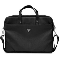 Guess Saffiano Triangle Logo Computer Bag 16” czarny'