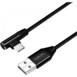 LogiLink USB-C 1.0m kątowy czarny'