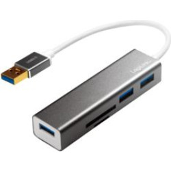 LogiLink 3-portowy USB3.0 z czytnikiem kart'