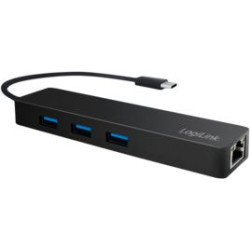 LogiLink 3-portowy USB-C z adapterem gigabit'