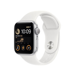 Apple Watch SE2 GPS 40mm Silver Aluminium Case with White Sport Band'