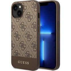 Guess 4G Bottom Stripe Metal Logo Collection iPhone 14 Plus brązowy'