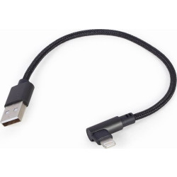 GEMBIRD KABEL KĄTOWY USB 2.0 DO 8-PIN 0.2M CZARNY OPLOT'
