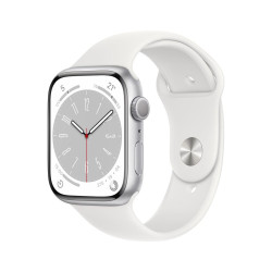 Apple Watch Series 8 GPS 41mm Silver Aluminium Case with White Sport Band'