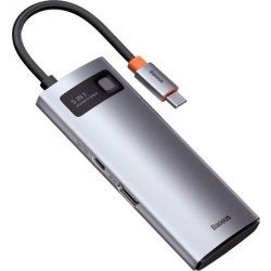 Replikator - Baseus Metal Gleam Series Hub 5w1, USB-C do 3x USB 3.0 + HDMI + USB-C PD'
