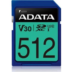 ADATA Premier Pro SDXC 512GB 100R/80W UHS-I U3 Class 10 A2 V30S'