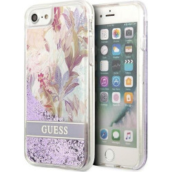 Guess Liquid Glitter Flower - Etui iPhone SE 2022 / SE 2020 / 8 / 7 (Purple)'