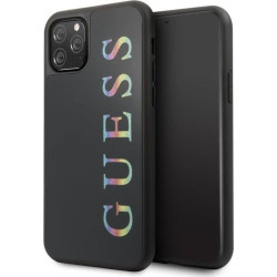 Guess Double Layer Glitter Case Logo Multicolor - Etui iPhone 11 Pro Max (Black/Multicolor)'