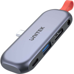 Unitek Hub USB-C mobile, HDMI 4K, audio, PD 100W'