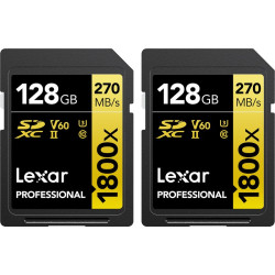 Lexar SDXC 128GB Professional 1800x UHS-II U3 ( 180/270 MB/s ) - 2 pack'