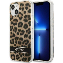 Guess Leopard Electro Stripe do iPhone 13 mini (brązowy)'