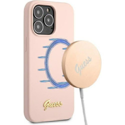 Guess Silicone Script MagSafe do iPhone 13 Pro Max (różowy)'