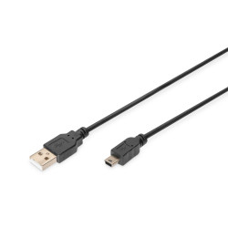 Kabel Assmann AK-300130-018-S (USB 2.0 M - Mini USB M; 1 8m; kolor czarny)'