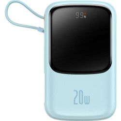 Baseus Qpow Pro z kablem Lightning, USB-C, USB, 10000mAh, 20W (niebieski)'