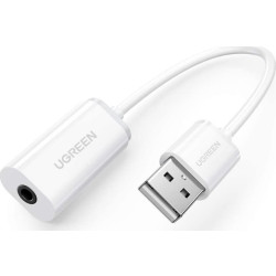 UGREEN US206 USB do Mini Jack 3.5mm AUX (biały)'