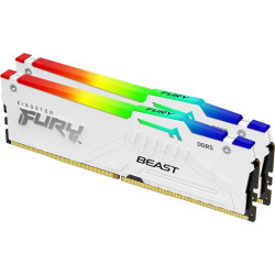 KINGSTON DDR5 32GB 6000MHz CL40 FURY BEAST WHITE RGB XMP KITx2'