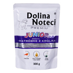 DOLINA NOTECI Premium Junior bogata w wątróbkę z królika - mokra karma dla szczeniąt ras średnich i dużych - 300g'