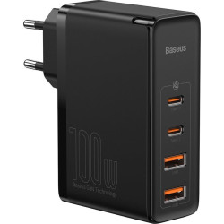 Baseus GaN2 Pro, 2x USB + 2x USB-C, 100W, EU (czarna)'