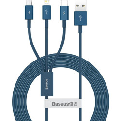 Baseus Superior Series USB 3w1, USB do micro USB / USB-C / Lightning, 3.5A, 1.2m (niebieski)'
