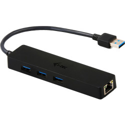 i-tec USB 3.0 Slim HUB 3x USB 3.0 z Adapterem LAN Gigabit Ethernet RJ-45 10/100/1000 Mbps 16cm'