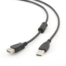 Kabel USB 2.0 wtyk A, gniazdo A z rdzeniem ferrytowym 4.5m Gembird'