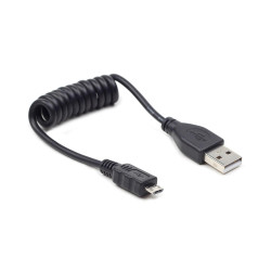 Kabel micro USB-USB 2.0, spirala Gembird AM-BM (0,2-0,6 m)'