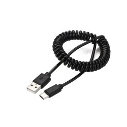 Kabel spiralny USB 2.0 - typ C (AM/CM) 0.6m (czarny)'