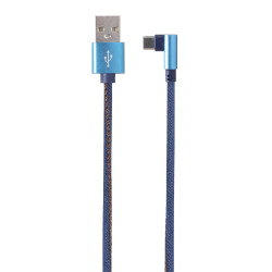 Kabel USB 2.0 - typ C (AM/CM) 1m oplot tekstylny złącze kątowe Gembird'