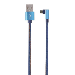 Kabel USB 2.0 - microUSB 1m oplot tekstylny złącze kątowe Gembird'