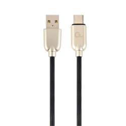 Kabel USB 2.0 - typ C (AM/CM) 2m oplot gumowy czarny Gembird'