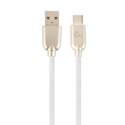 Kabel USB 2.0 - typ C (AM/CM) 2m oplot gumowy biały Gembird'