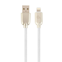 Kabel USB 2.0 (AM/8-pin lightning M) 1m oplot gumowy biały Gembird'