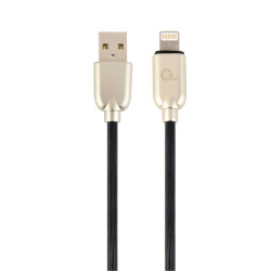 Kabel USB 2.0 (AM/8-pin lightning M) 2m oplot gumowy czarny Gembird'