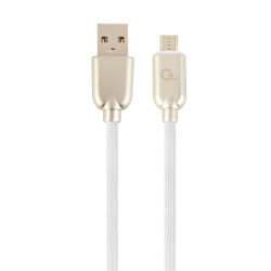 Kabel USB 2.0 (AM/microUSB M) 2m oplot gumowy biały Gembird'