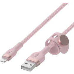 Belkin CAA010bt3MPK BOOST CHARGE™ USB-A do LTG silikonowy w oplocie 3m różowy'