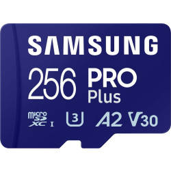Samsung Pro PLUS microSDXC 256GB UHS-I U3 [Zapis 130MB/s Odczyt 180MB/s] z czytnikiem'