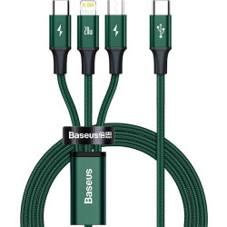 Baseus Rapid Series USB-C 3w1 micro USB / Lightning / USB-C, 20W, 1.5m (zielony)'