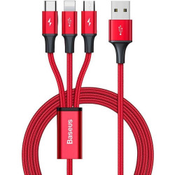 Baseus Rapid Series 3-in-1 do USB-C / Lightning / Micro 1.2m ( czerwony )'