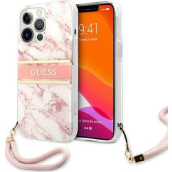 Guess Marble Strap - Etui iPhone 13 Pro Max (różowy)'