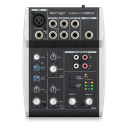 Behringer 502S - 5-kanałowy kompaktowy mikser analogowy z interfejsem USB zaprojektowany specjalnie do obsługi podcastów  streamowania oraz nagrywania w domu'