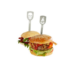 Akcesoria - 2 szpikulce do burgerów czaszka/płomień GEFU TORRO G-15430'