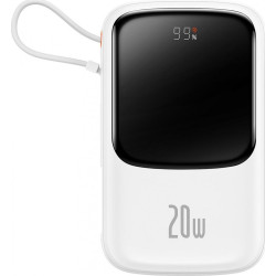 Baseus Qpow Pro z kablem Lightning USB-C USB 10000mAh 20W biały'