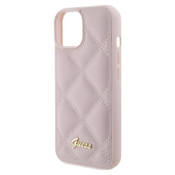 Guess Quilted Metal Logo - Etui iPhone 15 (różowy)'