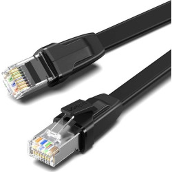 UGREEN NW134 Płaski z metalowymi wtyczkami, Ethernet RJ45, Cat.8, U/FTP, 1m (czarny)'