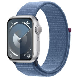 Apple Watch Series 9 GPS 41mm Silver Aluminium Case with Winter Blue Sport Loop'